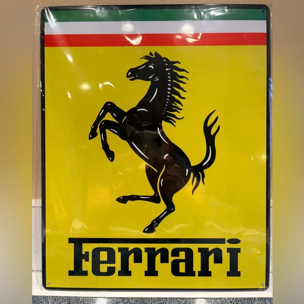 Ferrari Sign Iconic Logo Metal Never Opened - Picture 1 of 10